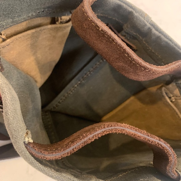 Anthropologie JO Bag Industrial Canvas Distressed Leather Chain Satchel WAY COOL - Picture 4 of 14